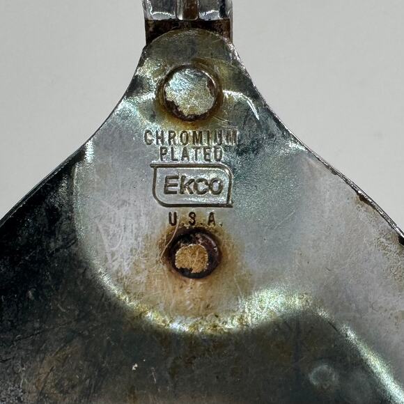 Vintage EKCO Chromium Plated Utensils Wooden Handle Set of 3 - USA (READ) - Picture 8 of 9